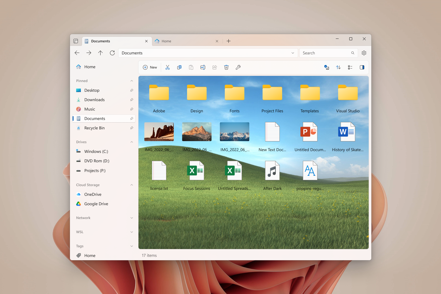 フォルダーの壁紙
