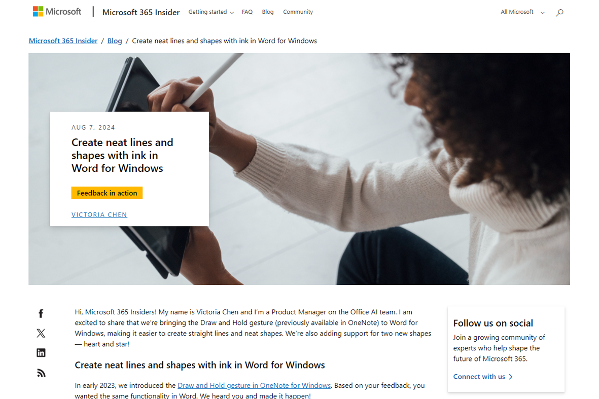 Windows版「Word」にインク機能で手描きした線や図形をきれいに整える機能
