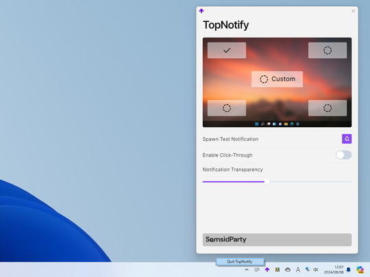 Windowsのデスクトップ通知（トースト）を好きなところに表示できる