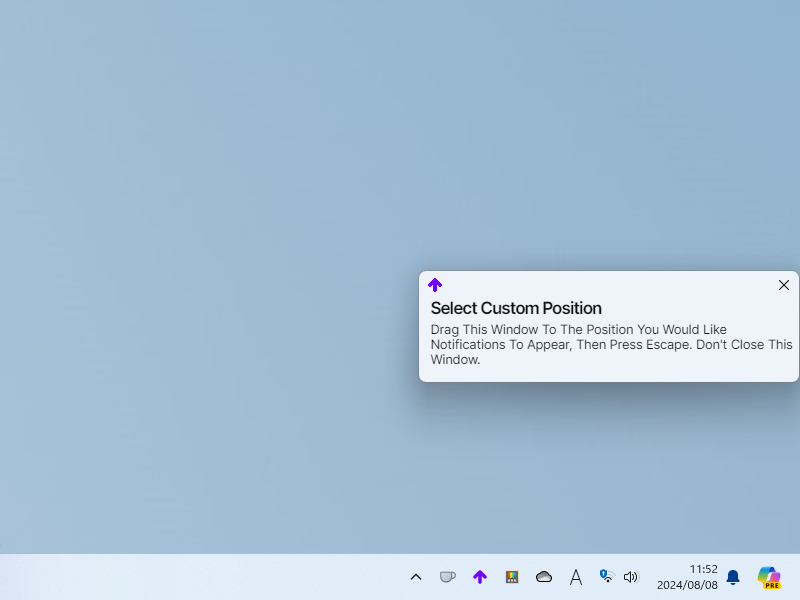 ［Custom］ボタンで位置を細かく指定。ウィンドウを移動し、［Escape］キーを押して確定させる