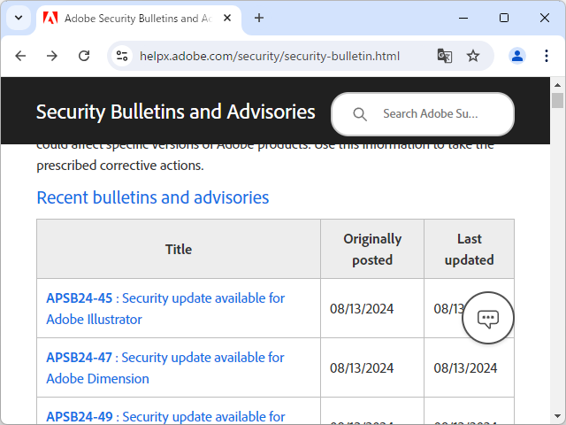 同社のセキュリティ情報ページ