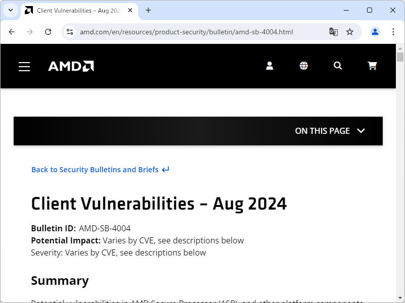 同社のセキュリティ情報