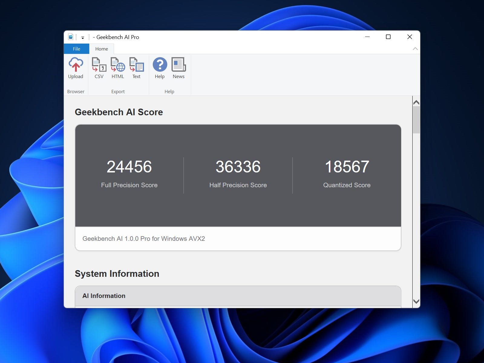 「Geekbench AI Pro」ではローカル実行やCSV/HTML/TEXTインポートなどがサポートされる
