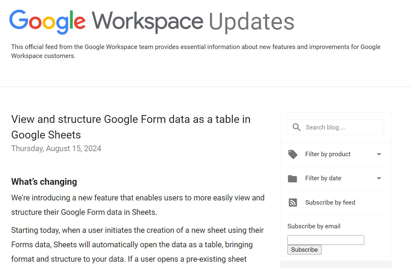 「Google Forms」のデータを「Google スプレッドシート」で自動整形して表示可能に