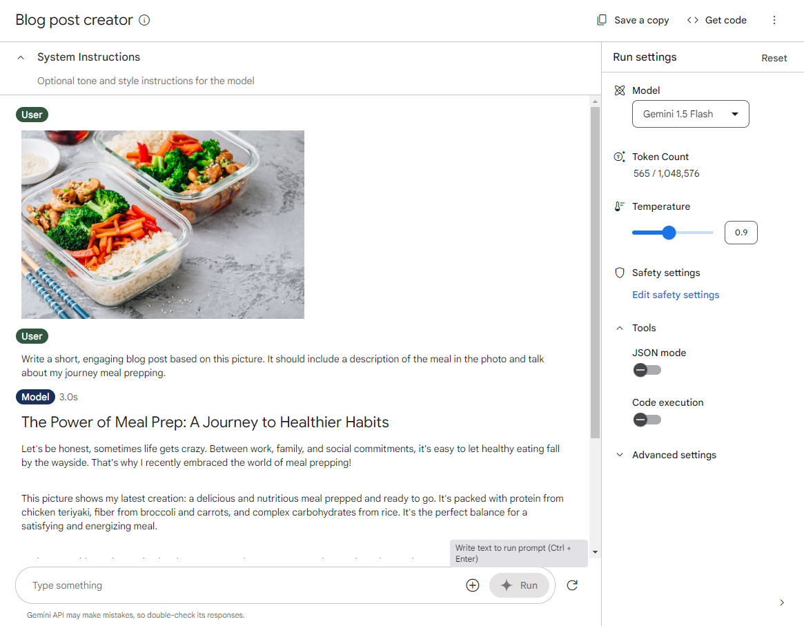 「Blog post creator」