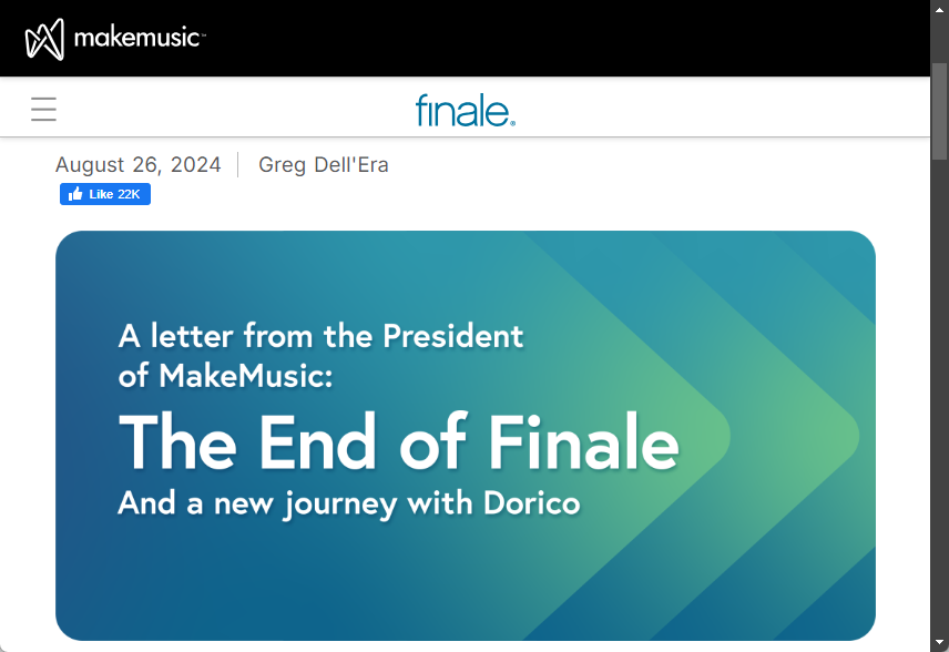 「Finale」の開発が終了