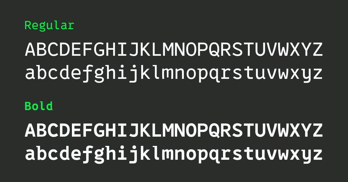 「0xProto」v2.200。ボールド書体を追加