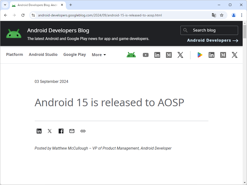 Google、「Android 15」を一般公開
