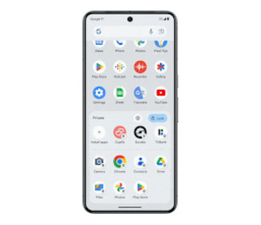 機密性の高いアプリをしまっておける「プライベートスペース」