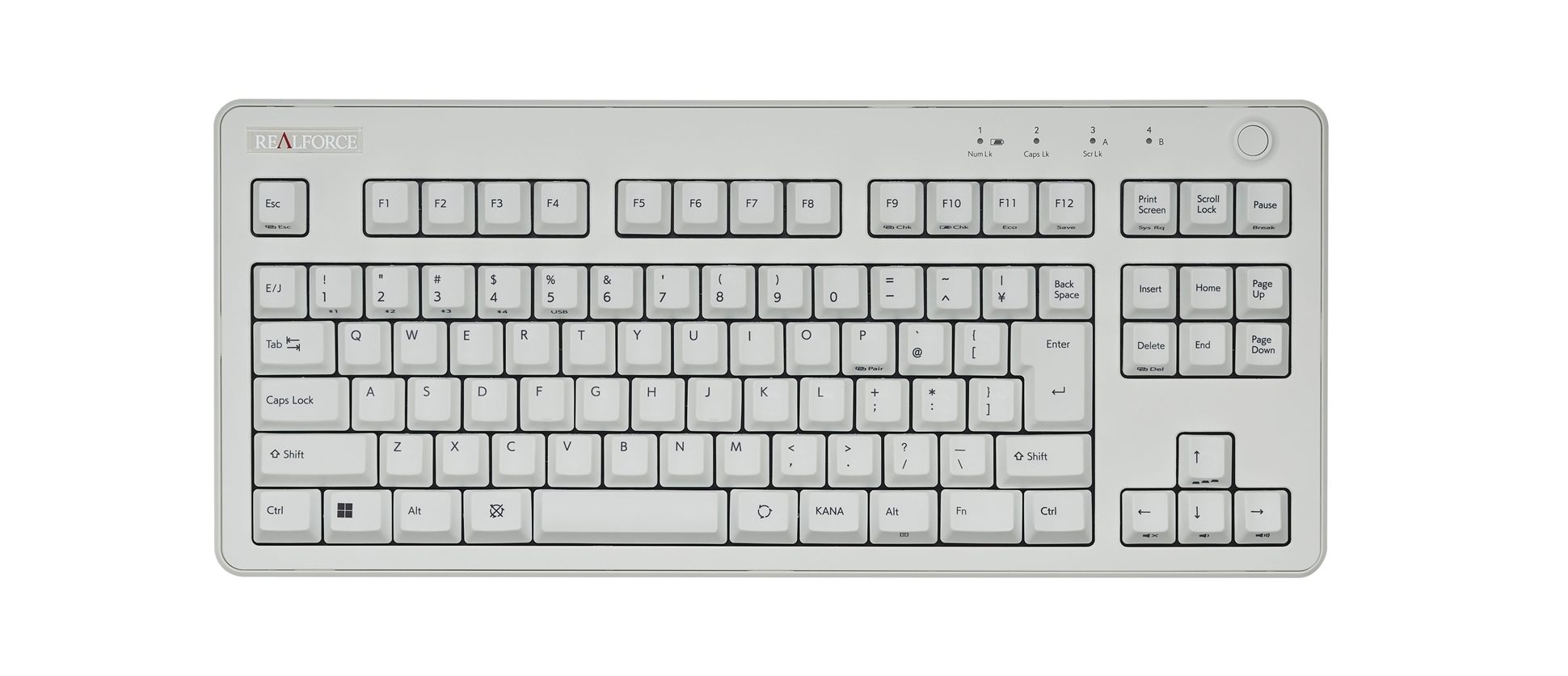 REALFORCE R3キーボード「かなレス」モデル（TKLサイズ、スーパーホワイト、型番：R3HC71）