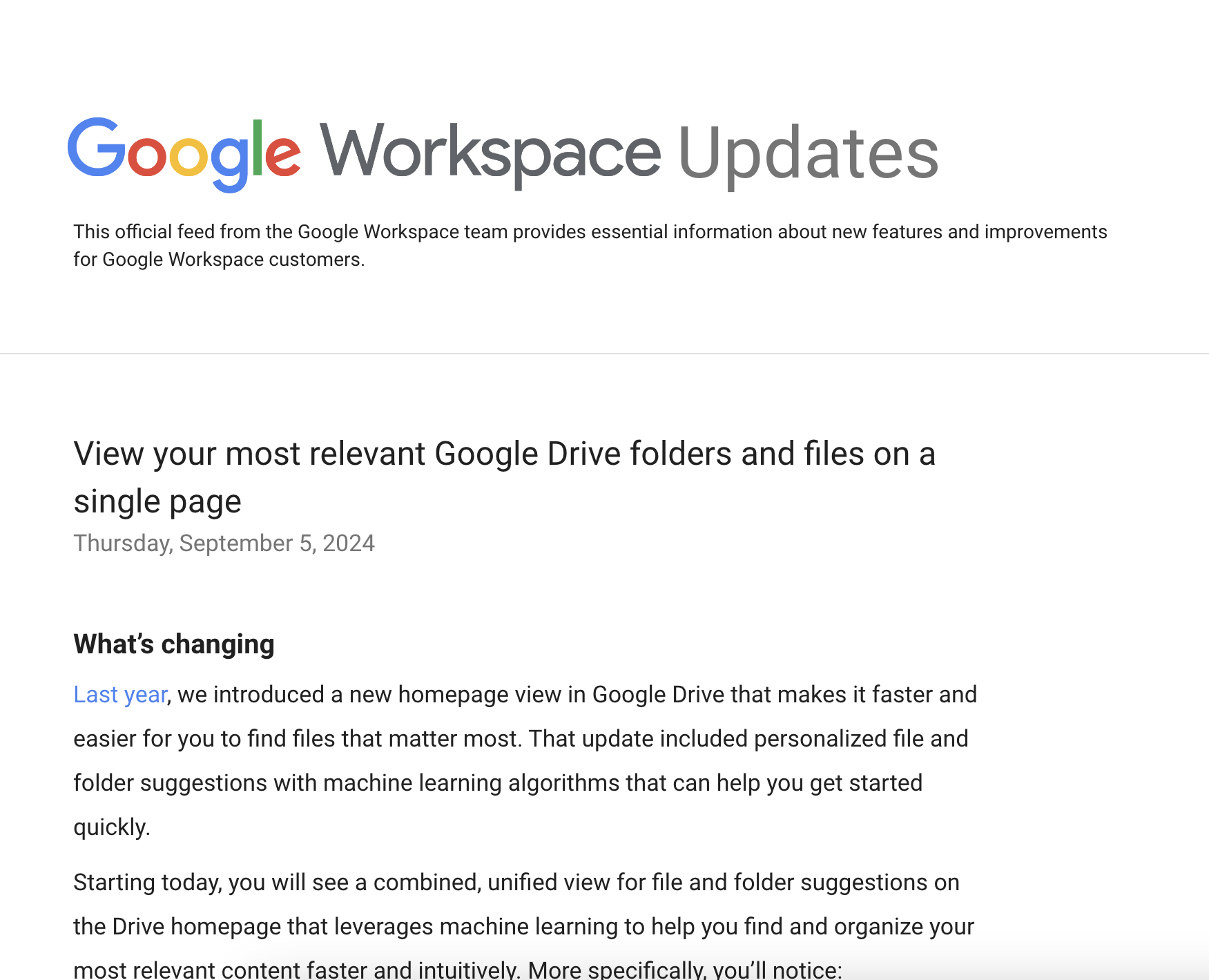 ストレージサービス「Google ドライブ」の［ホーム］ビューをアップデート