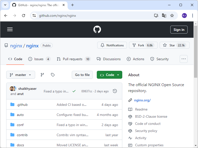 「GitHub」のプロジェクトページ