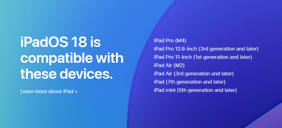 「iPadOS 18」の対応機種