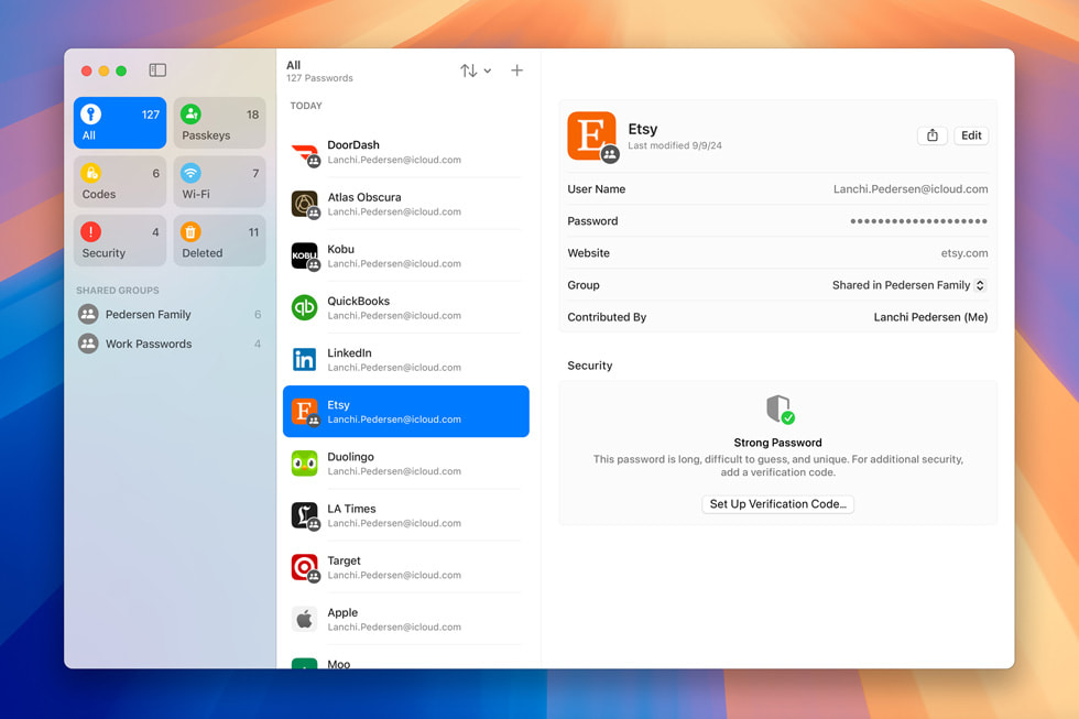 新しい「パスワード」アプリ
