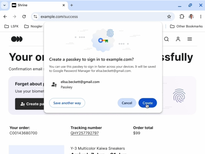 デスクトップ上の「Google パスワード マネージャー」にも「パスキー」を保存できるように