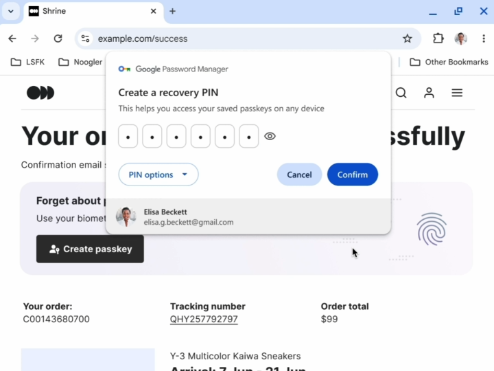 PINでパスキーをエンドツーエンド暗号化