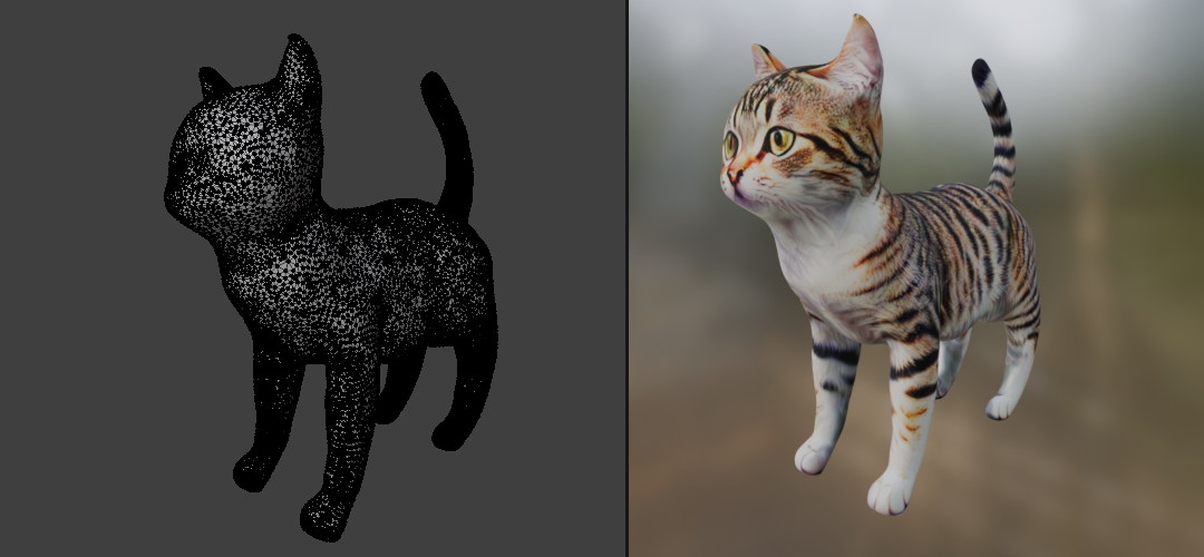 出力したモデルファイルは「Blender」にドラッグ＆ドロップするだけでプレビュー可能