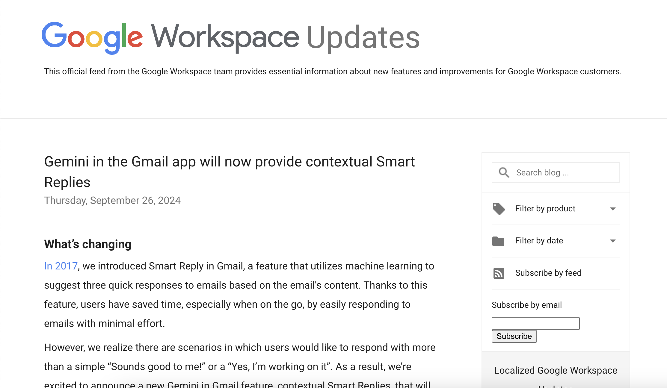 生成AI「Gemini」がメールの内容に応じて返信内容を提案