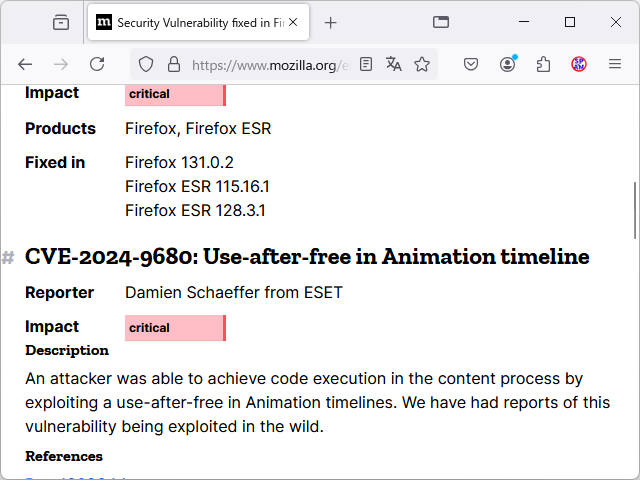 深刻度の評価は4段階中最大の「Critical」
