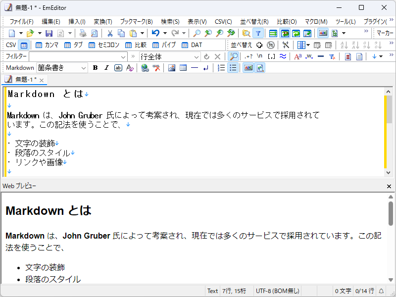 「Markdown プレビュー」で最終チェック
