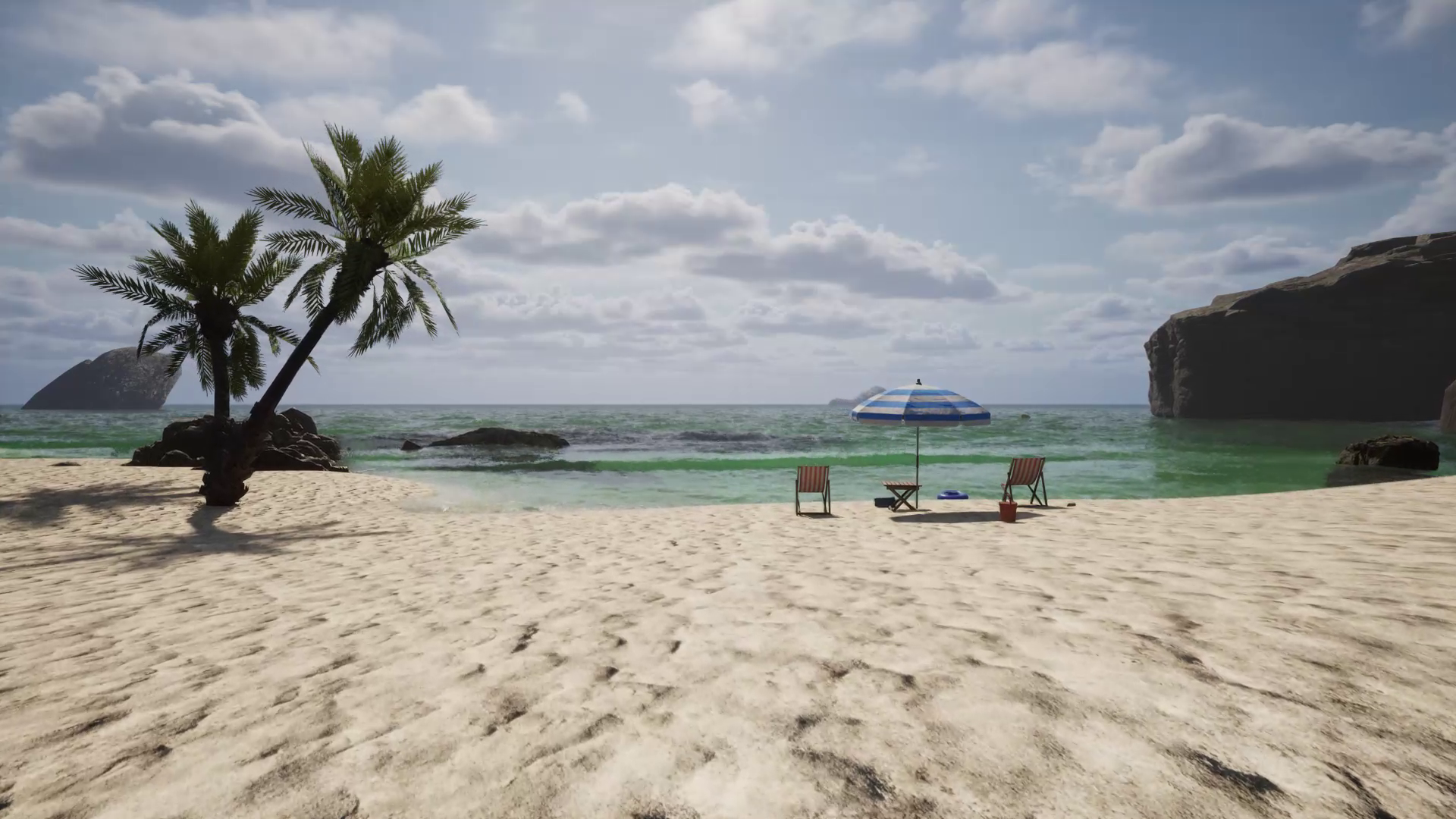 「ビーチバケーションシミュレーター」のプレイ画面