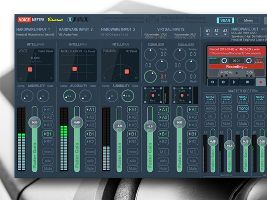 仮想オーディオミキサーアプリ「VoiceMeeter」