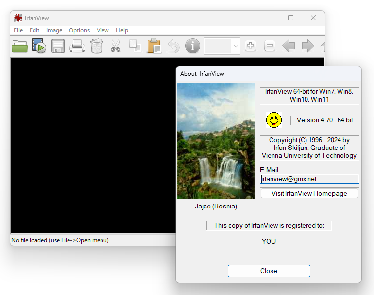 「IrfanView」v4.70