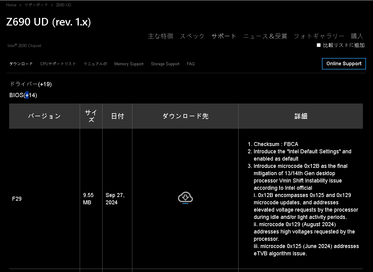 最新のバージョンF29に「0x12B」の表記がある
