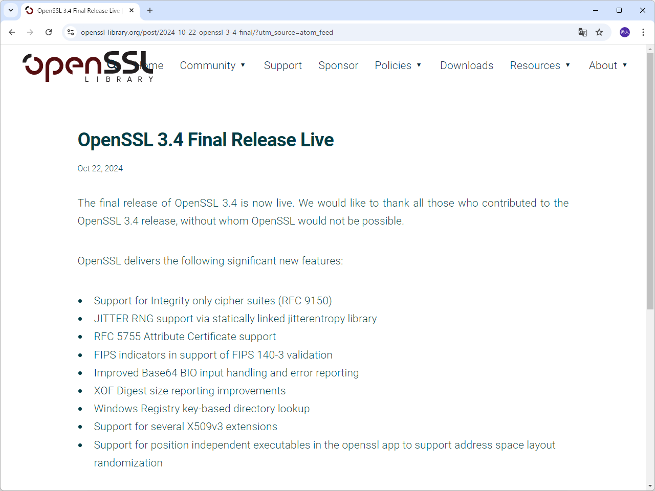 「OpenSSL」プロジェクトの公式ブログ