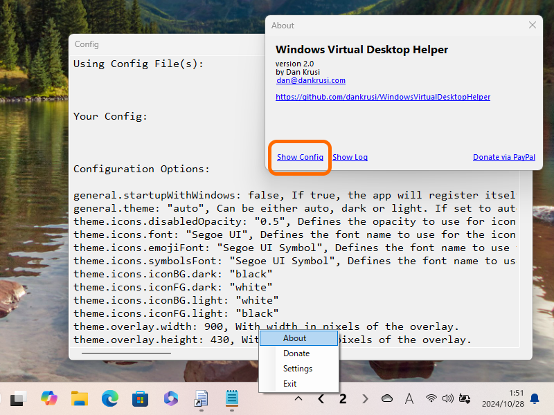 設定ファイルを編集する必要はあるが、カスタマイズ性も向上。設定ファイルはバージョン情報ダイアログから開ける