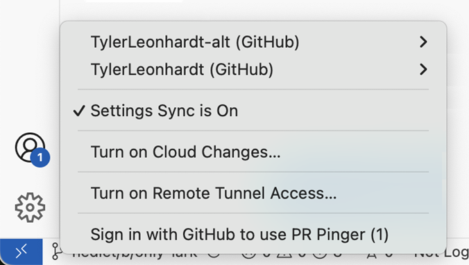 Visual Studio Code」で複数の「GitHub」アカウントへ同時にログイン
