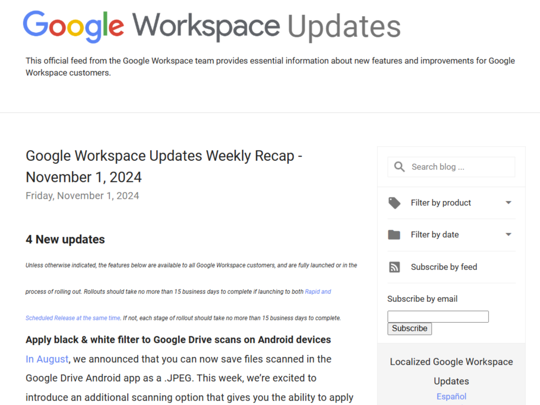 「Google Workspace」10月27日週の更新まとめが公開