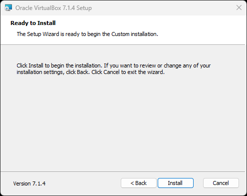 「VirtualBox」のインストーラは問題なく動作しているが……