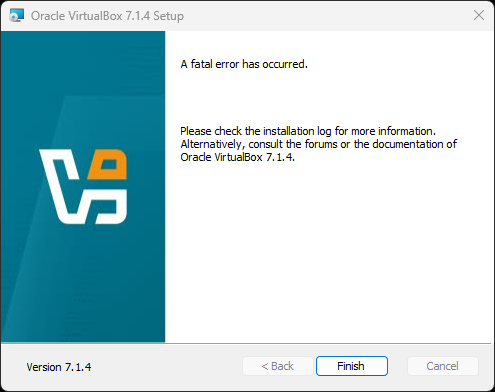 インストールを開始して間もなく、致命的エラーが発生してしまう