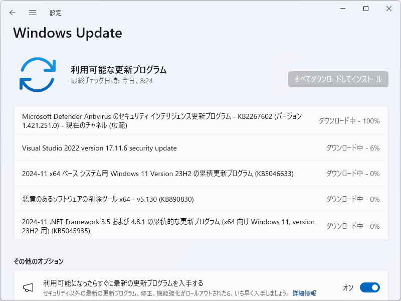 2024年11月のセキュリティ更新プログラム