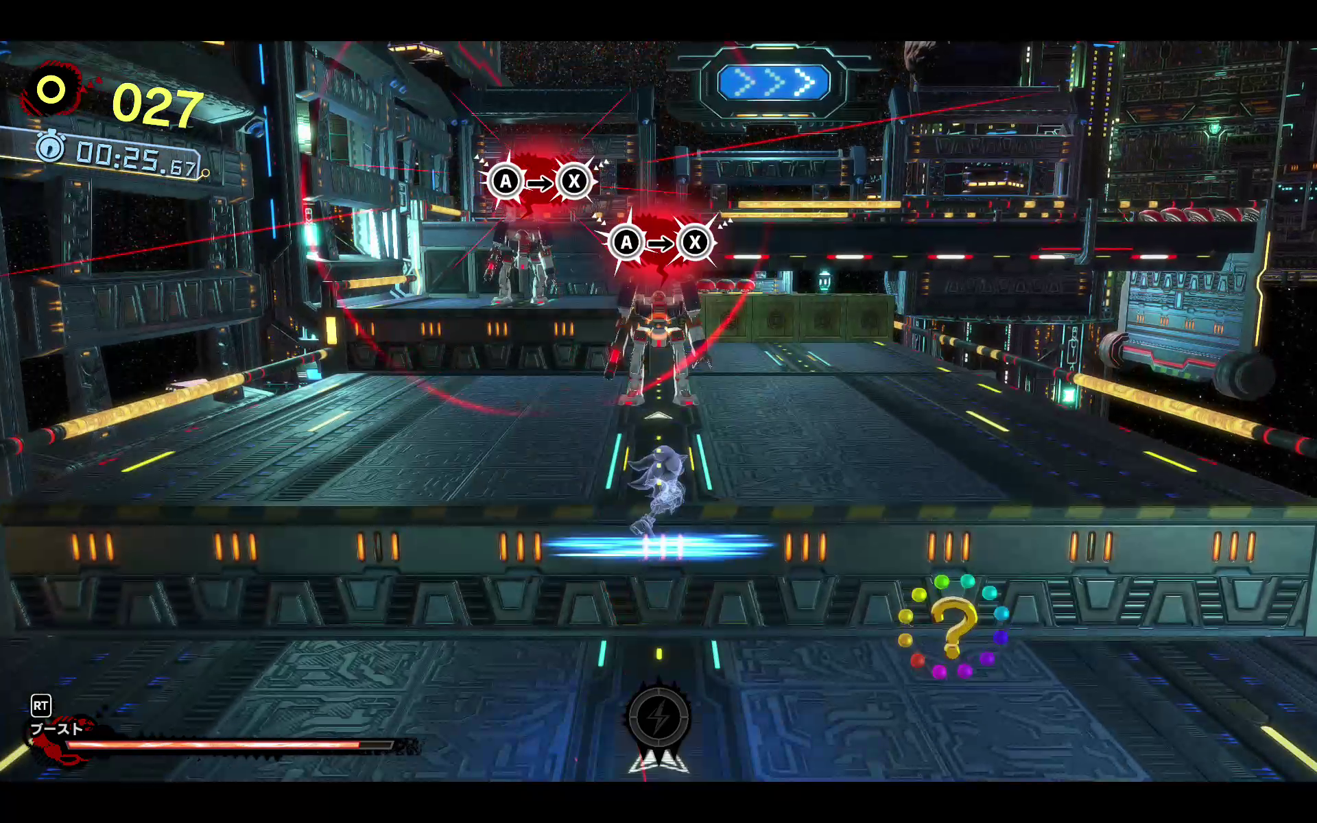 最初に出てくる「A+X」のガイド。これが本作の操作感と面白さを一瞬で教えてくれる