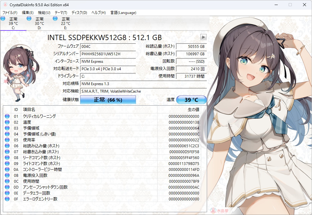 「CrystalDiskMark」v8.0.6