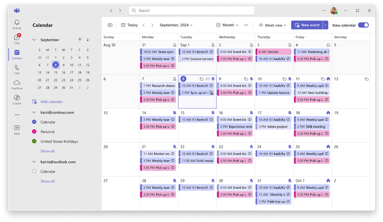 「Outlook」と共通のカレンダーエクスペリエンス