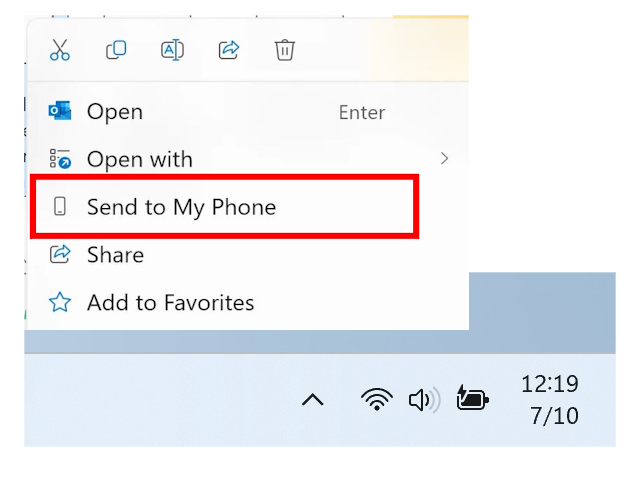 タスクトレイの短縮日付け表示、ファイルの右クリックメニューからAndroidへ共有する機能