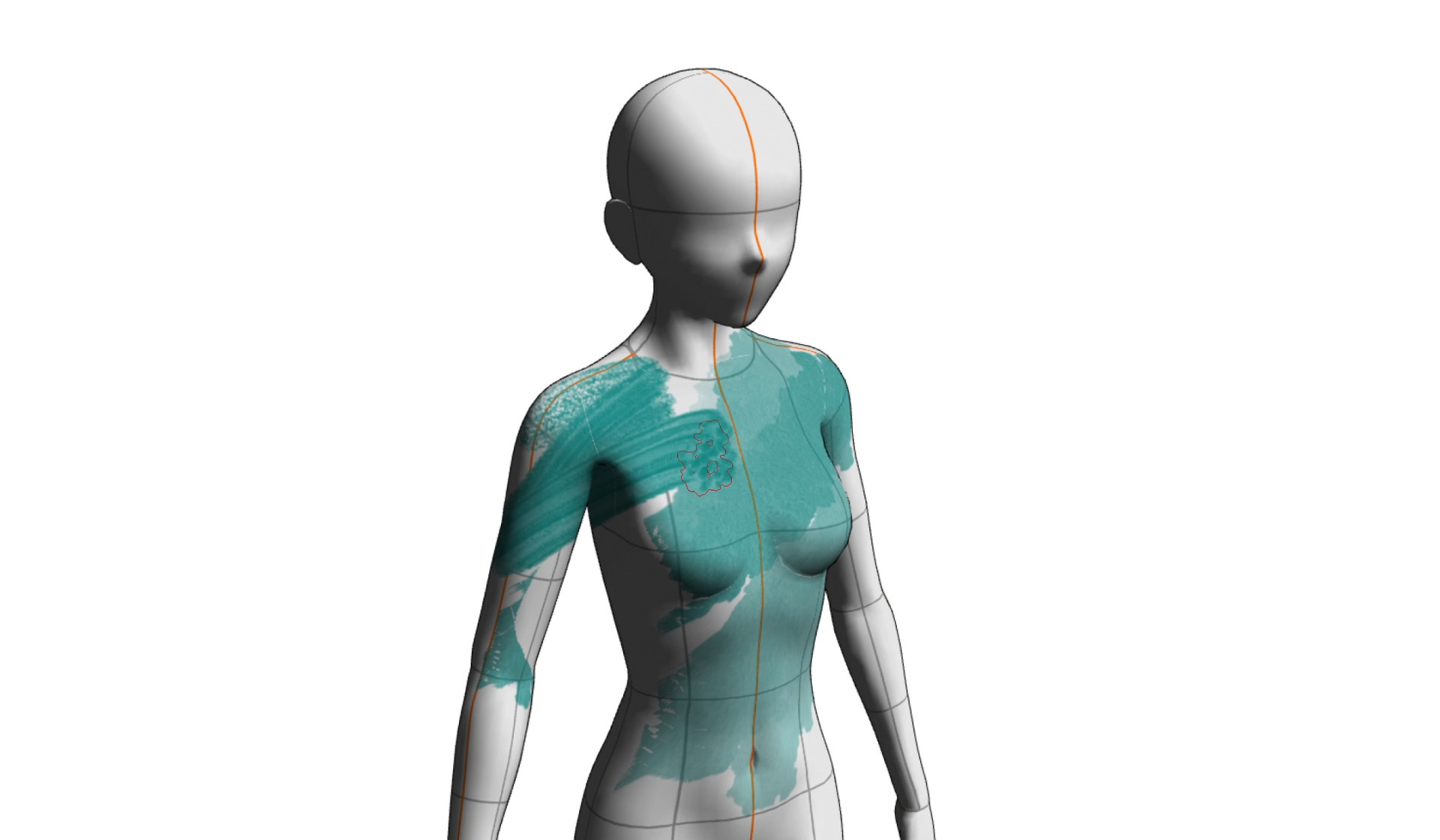 3Dデッサン人形への描画