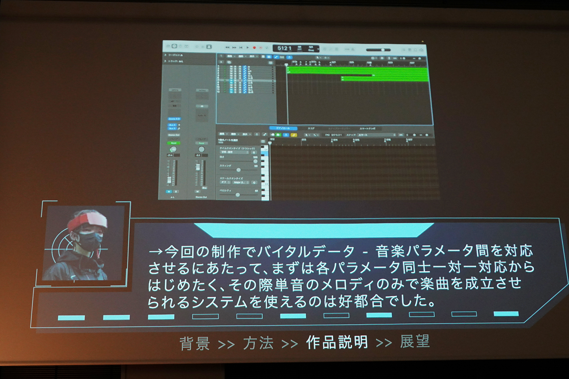 米城陽氏のバイタルデータを音楽に変換すると少しエキセントリックな曲になった。
