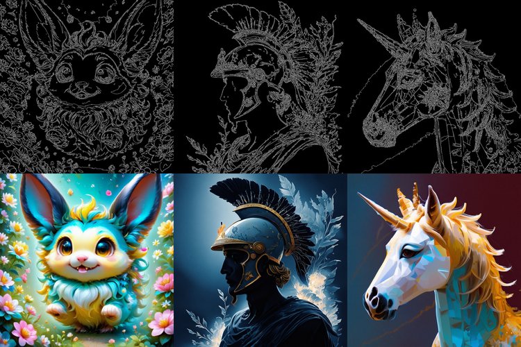 Cannyで構造化した画像のイメージ