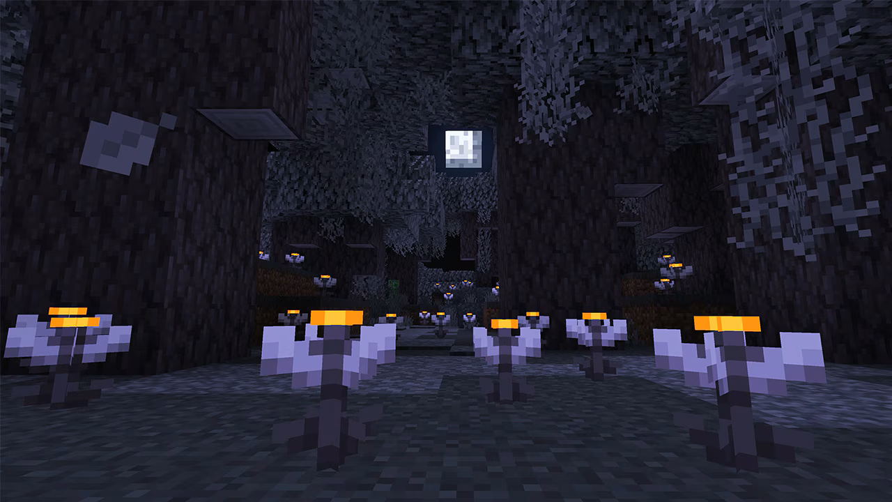 夜になるとヒトミソウが開いて光る。クリーキングの目の光に似ている