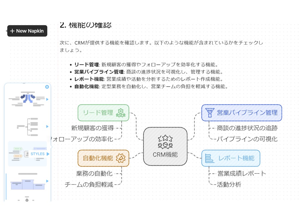 生成された図解とスタイル候補