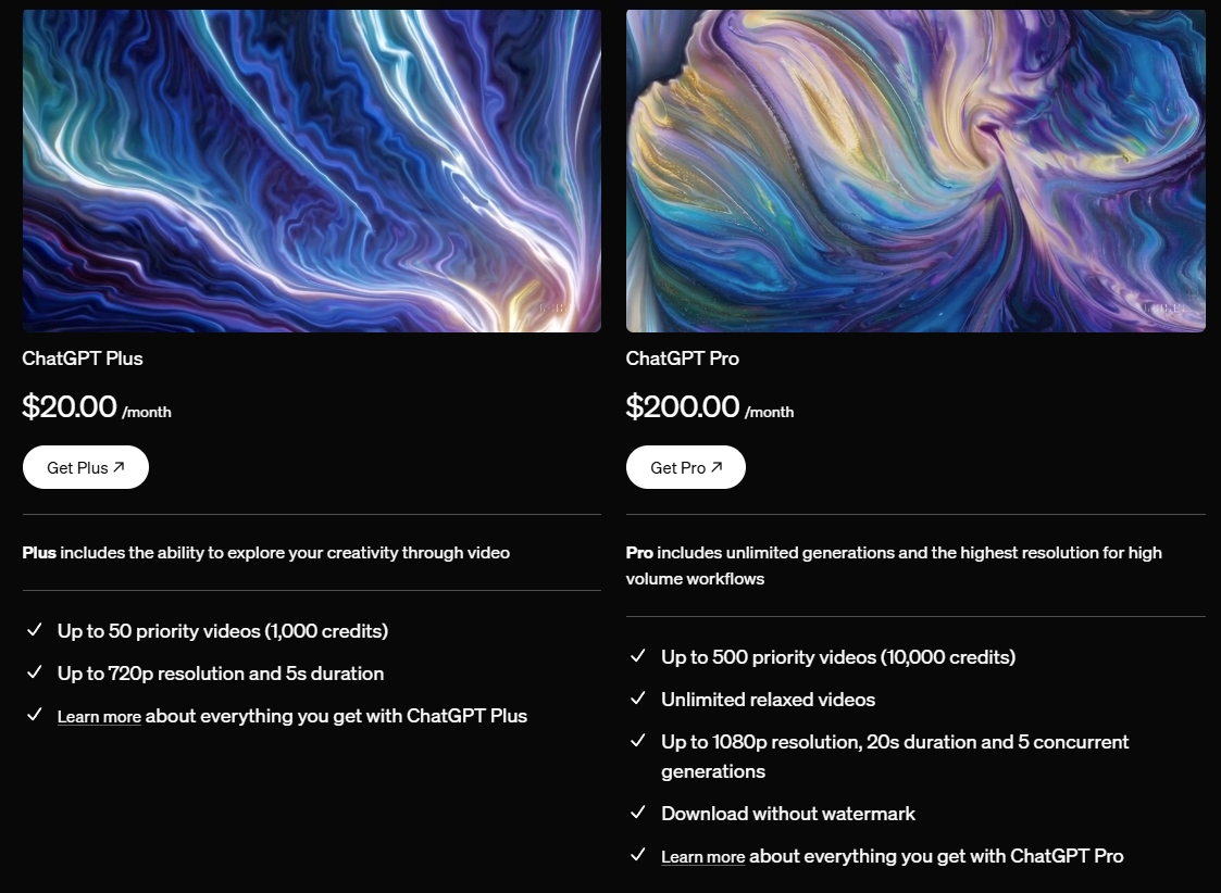 「Sora」の料金プラン