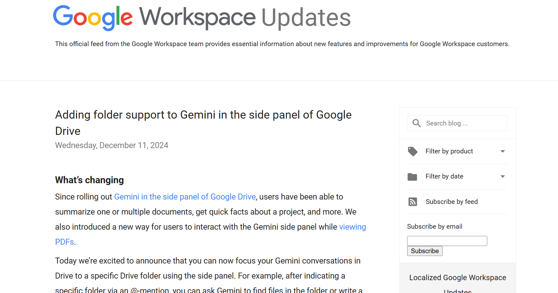 「Google ドライブ」のGeminiで特定フォルダーに限定した指示・回答が可能に