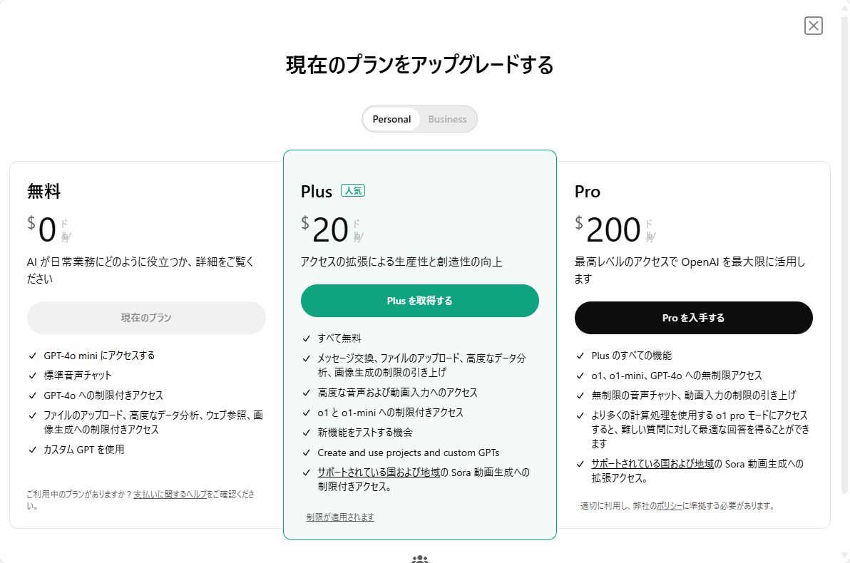 ChatGPT Proプランがお目見えした
