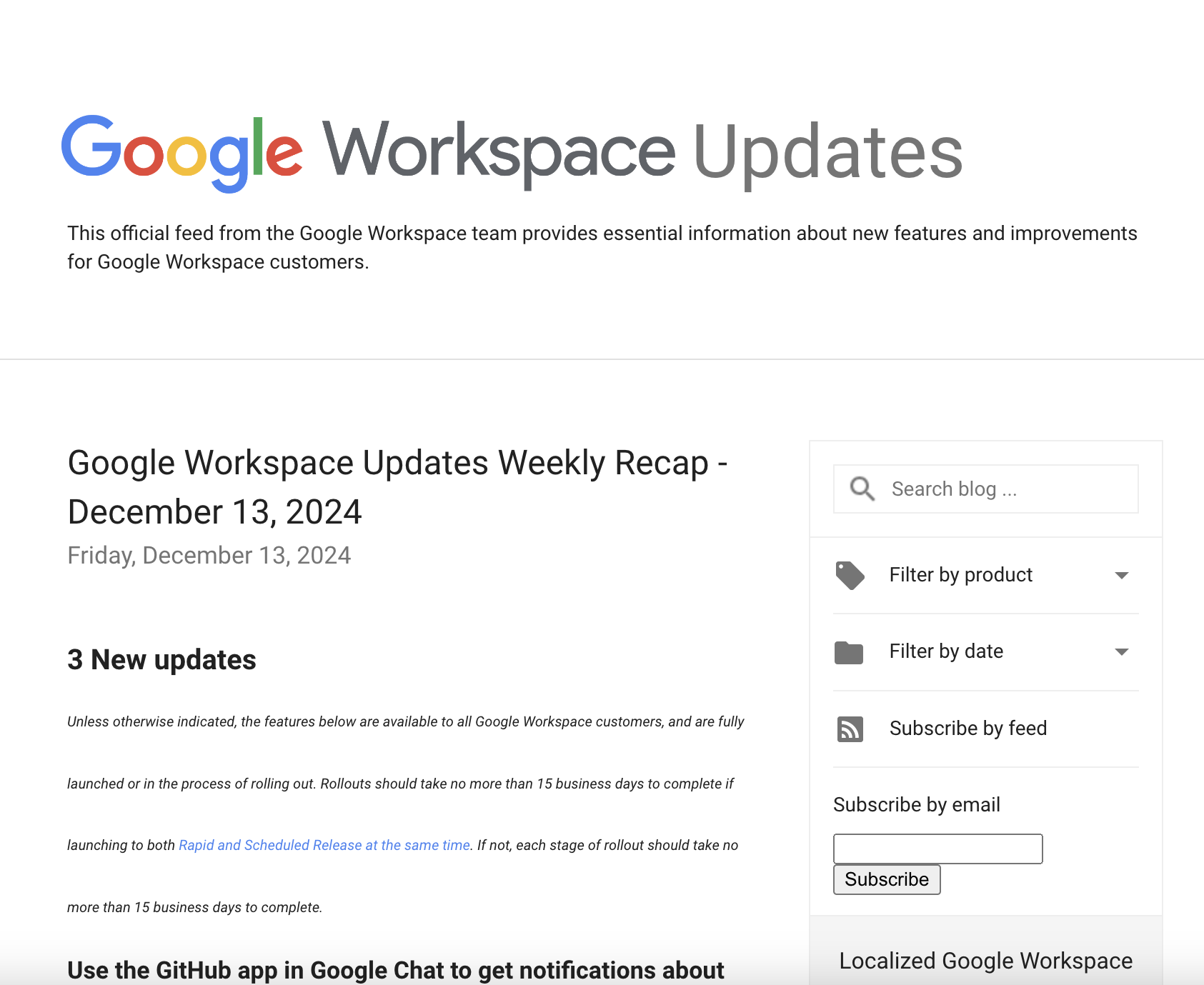 「Google Workspace」12月8日週の更新まとめが公開