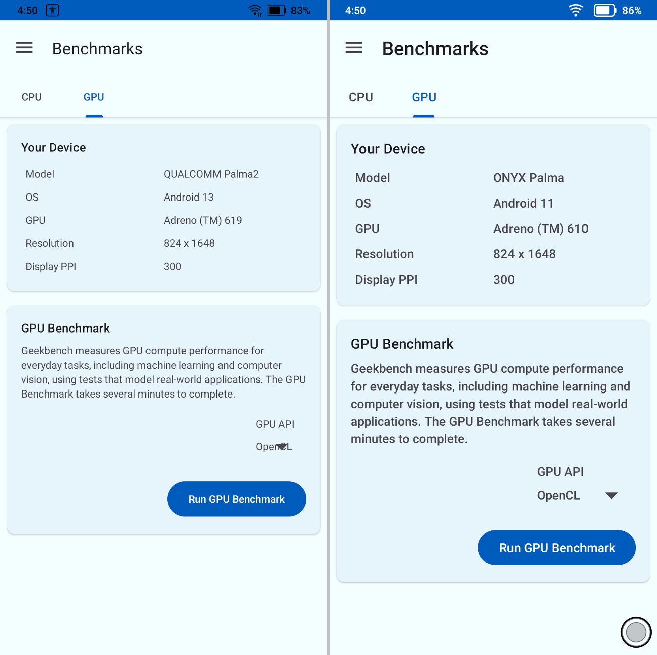 GPUもQualcomm Adreno 610から619へと進化している