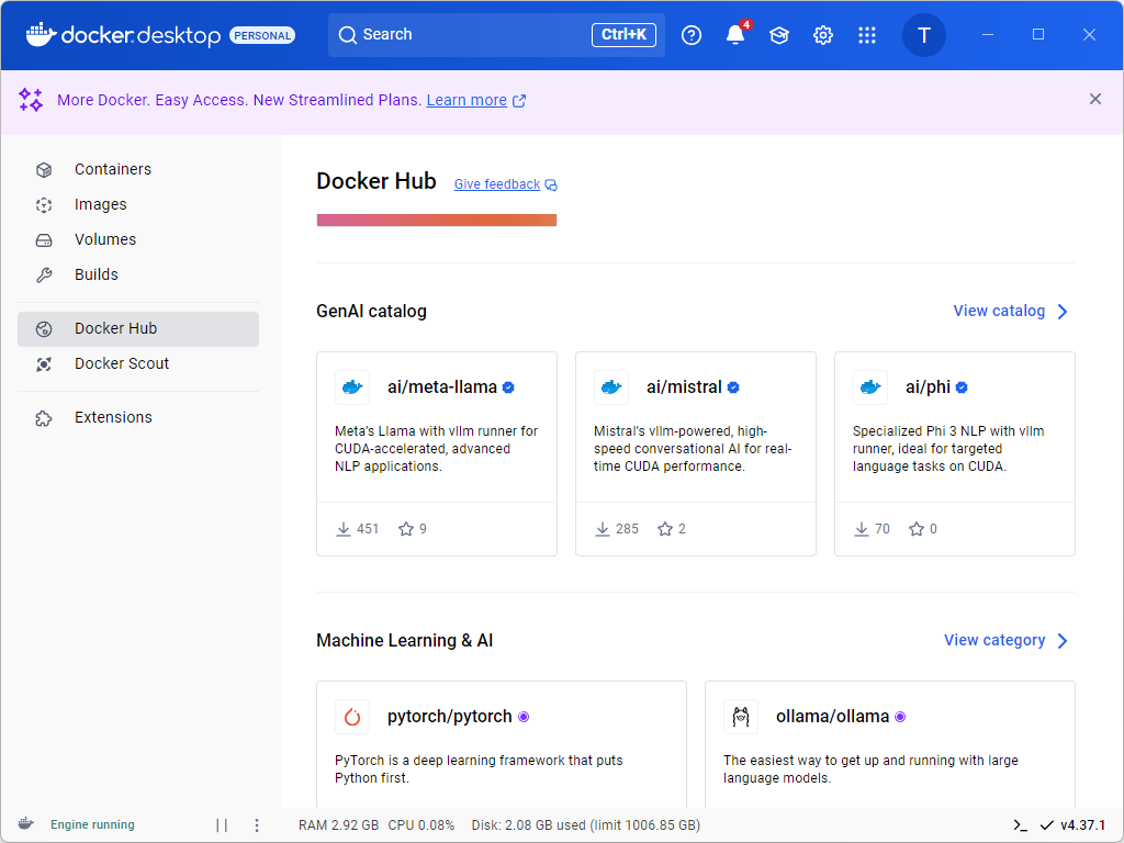 ［Docker Hub］ページにAIカタログを統合